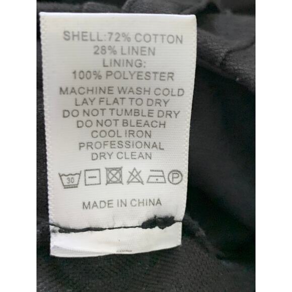 NEED Women's Black Solid Cotton-Linen Wide-Leg Pant SZ XS - Picture 10 of 11